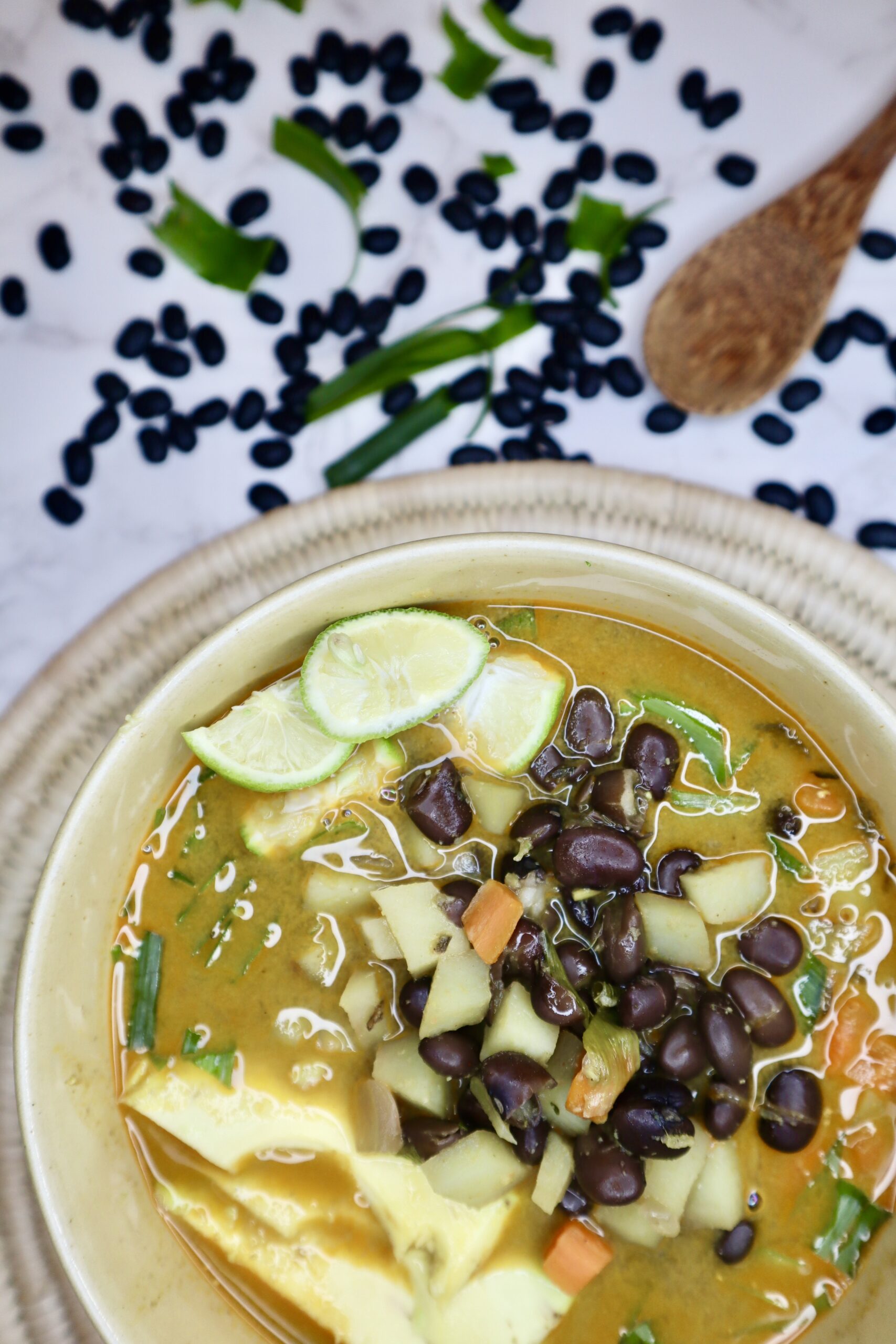 Black bean coconut soup