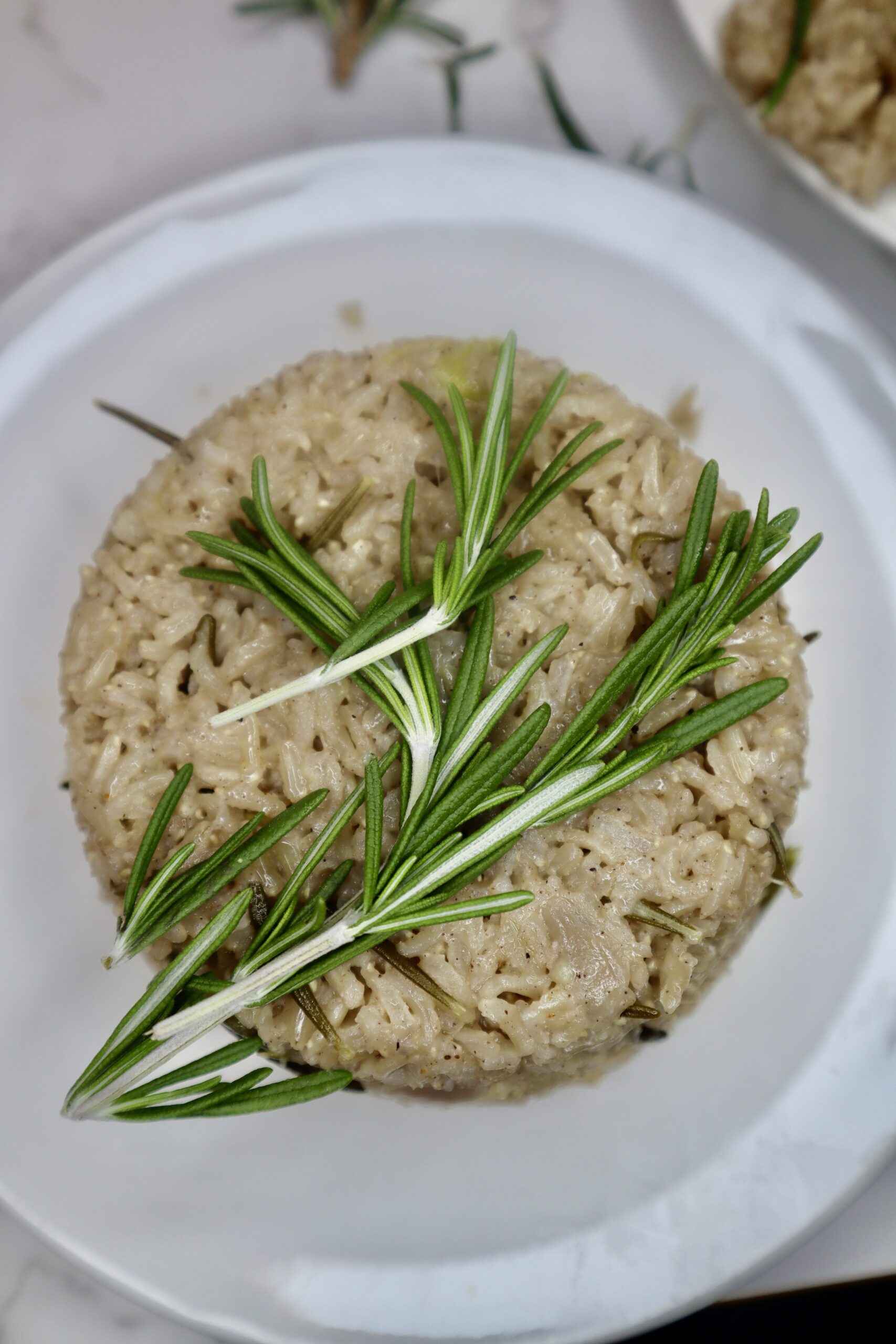 Coconut rosemary rice close up