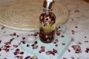 DIY rose infused body oil