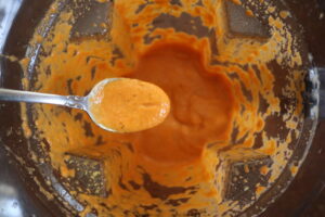 blended creamy vegan roasted red pepper sauce