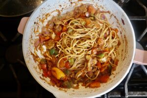cooked vegan Haitian Spaghetti