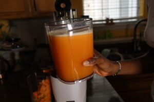 refreshing cantaloupe juice in a plastic cup