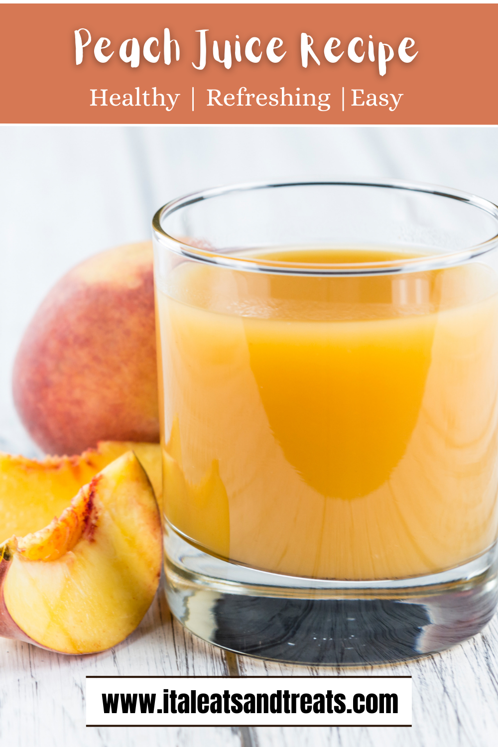 Peach Juice Recipe Pinterest image