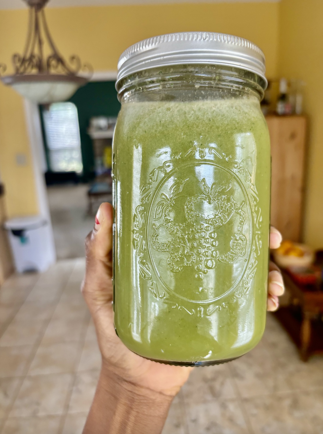 menopause juice recipe in mason jar glass