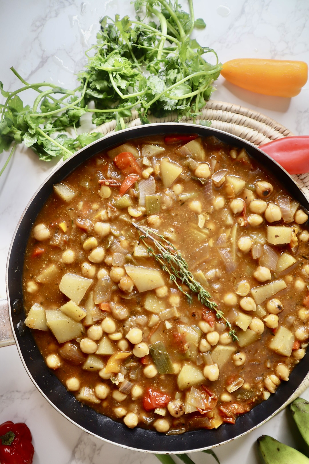 vegan Jamaican brown stew chickpeas