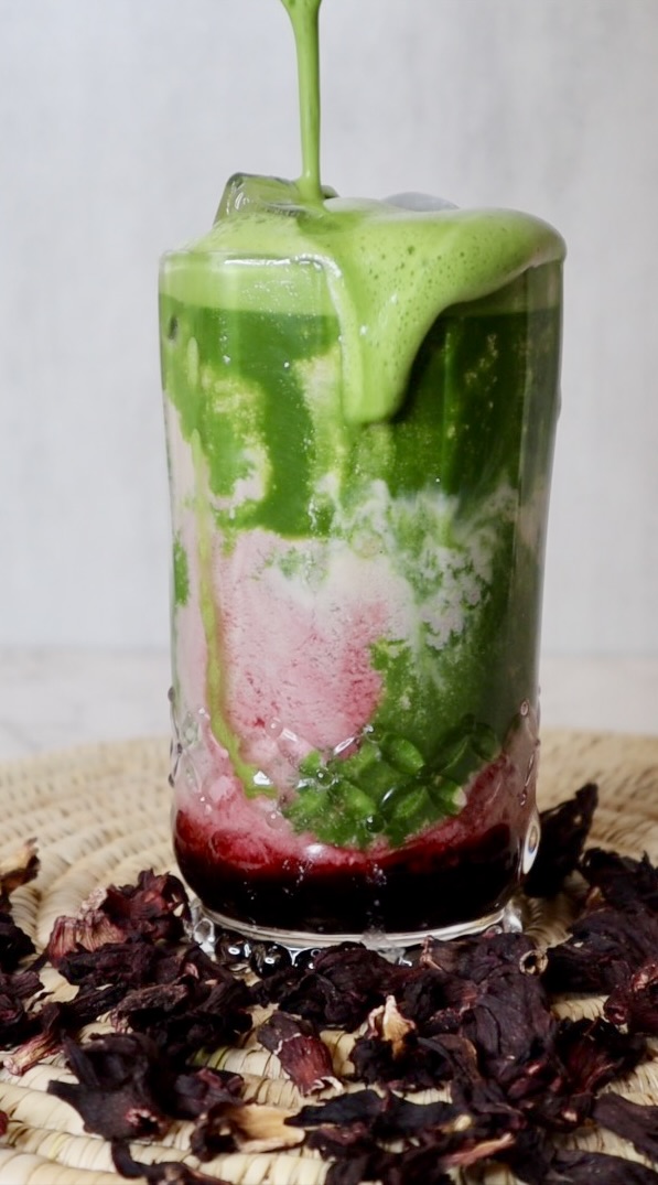 Hibiscus Matcha latte