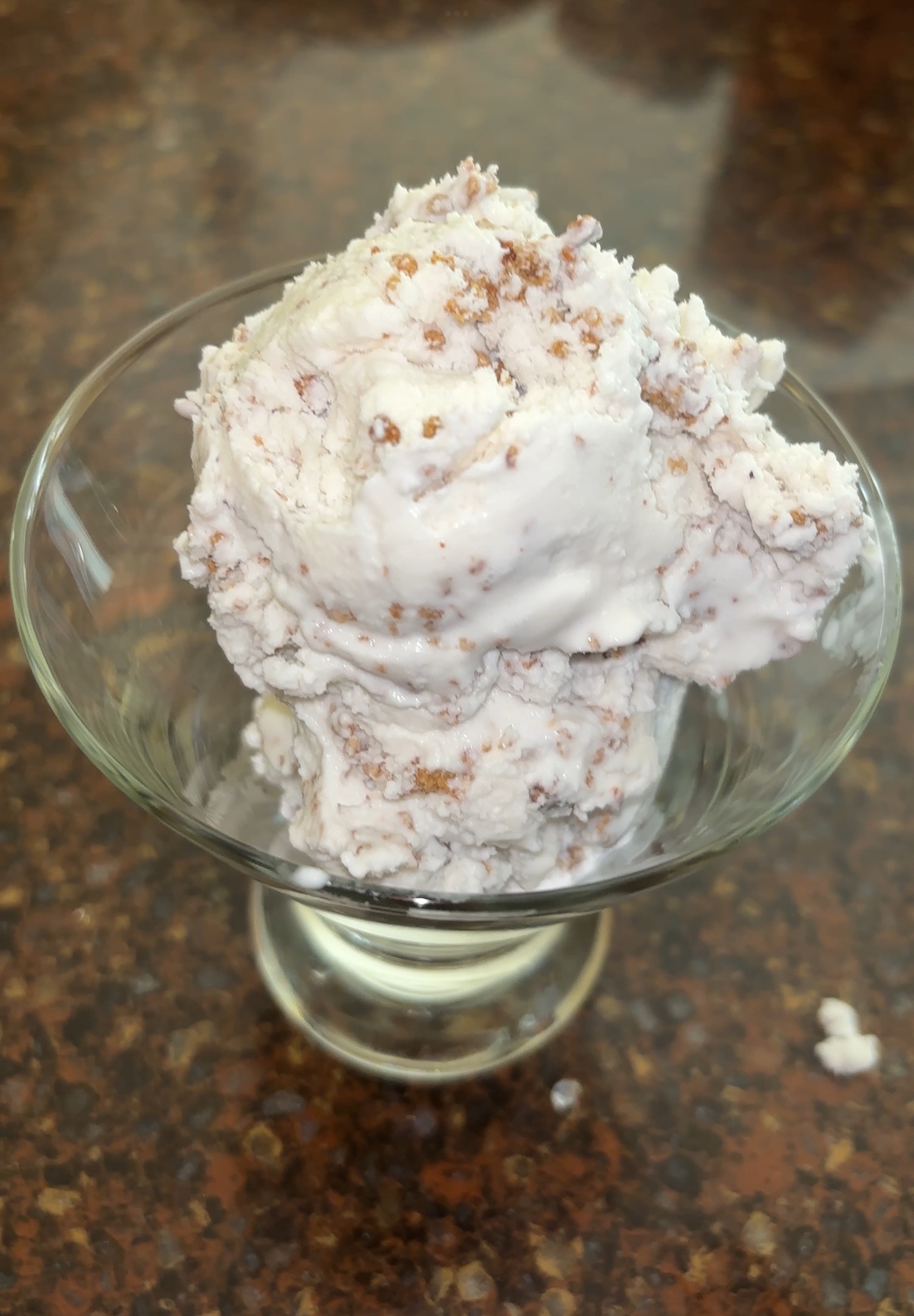jamaican grape nut ice cream in a glass